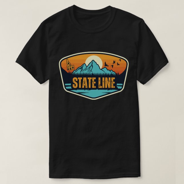 Camiseta Línea Estatal, Idaho (Diseño del anverso)