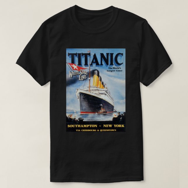 Camiseta Línea Estrella Blanca Titanic - El Liner Más Grand (Diseño del anverso)