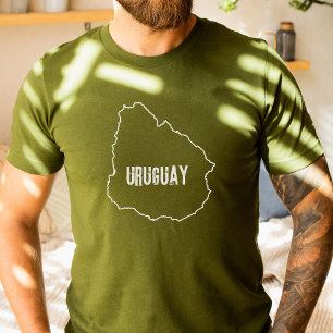 Camiseta Línea fronteriza del mapa del país en Uruguay