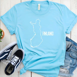 Camiseta Línea fronteriza finlandesa del mapa de Finlandia