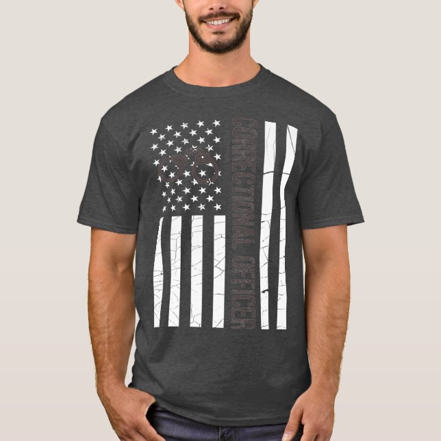 Camiseta Línea Gris delgada CO Bandera Americana Premium (Anverso)