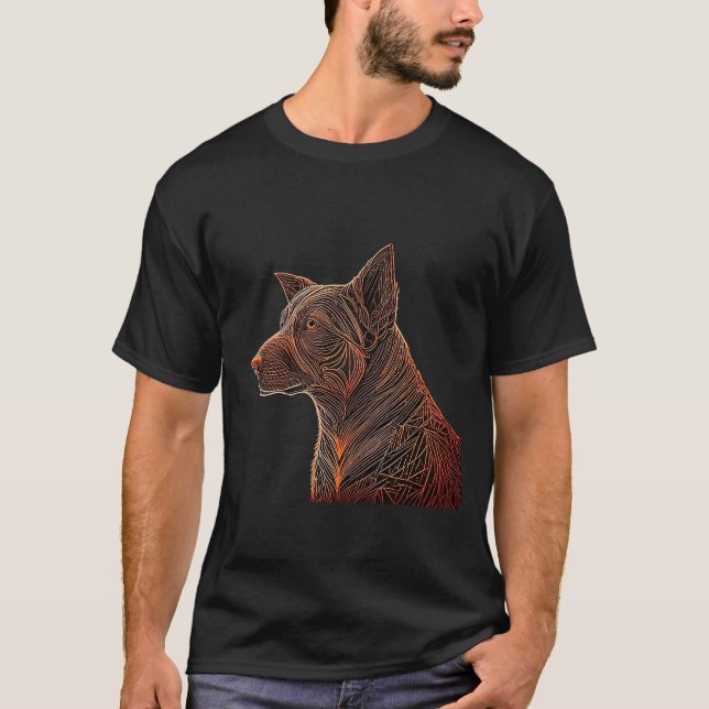 Camiseta Línea helada Kelpie: retrato enérgico de perro (Anverso)