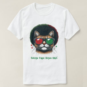 Camiseta Línea libre desde 1865 - Arte de gato en el 18 de
