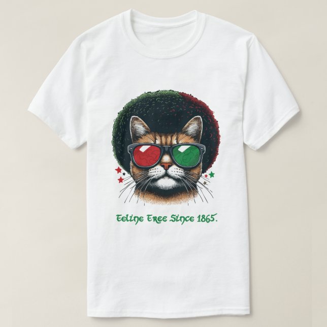 Camiseta Línea libre desde 1865 - Arte de gato en el 18 de  (Diseño del anverso)
