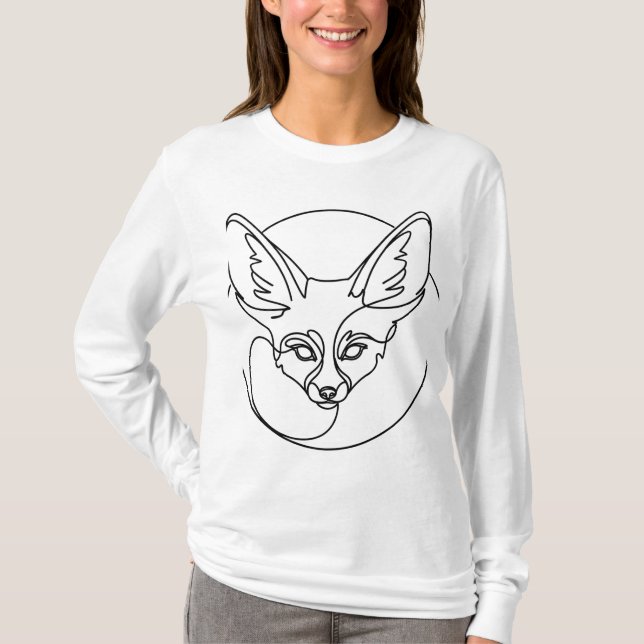 Camiseta Línea mínima Art Fennec Fox (Anverso)