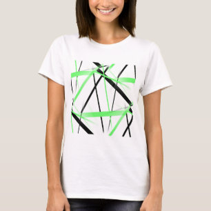 Camiseta Línea moderna Geometría fría Blanco Negro Lima-Ver