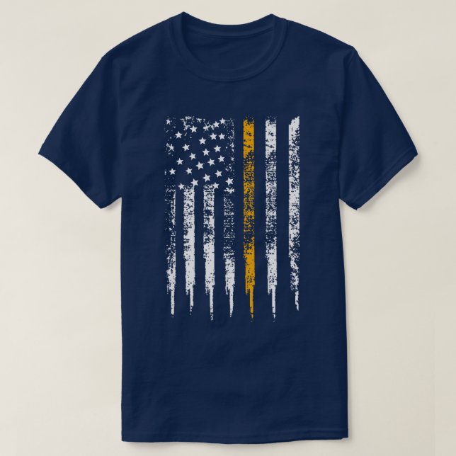 Camiseta Línea Naranja delgada Bandera de EE. UU. Búsqueda  (Diseño del anverso)