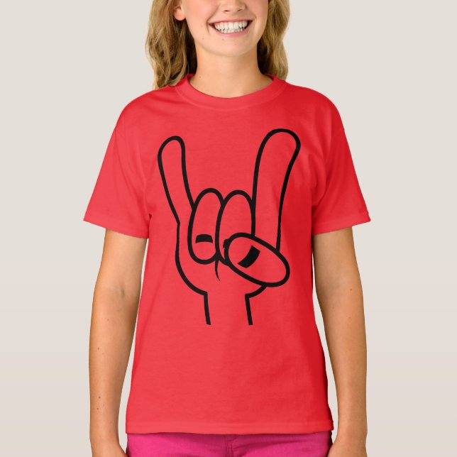 Camiseta Línea negra de los cuernos del demonio Metalizado  (Anverso)