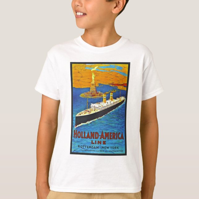 Camiseta Línea poster de Holanda América del viaje del (Anverso)