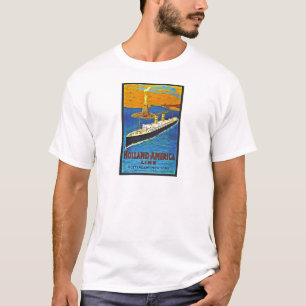Camiseta Línea poster de Holanda América del viaje del