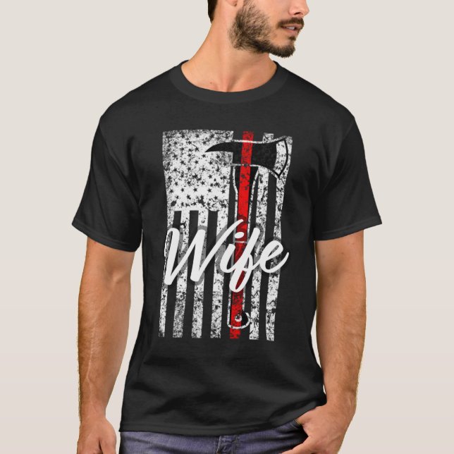 Camiseta Línea Roja Fina de Bomberos (Anverso)