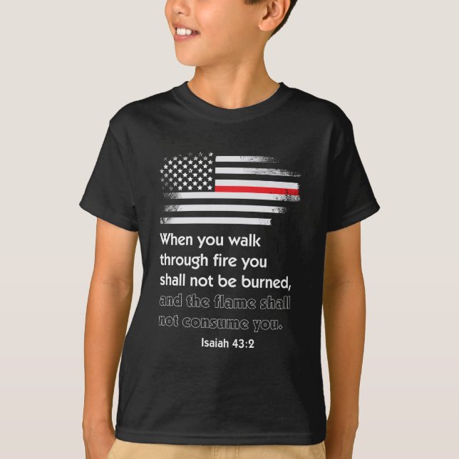 Camiseta Línea roja fina verso América de la biblia del (Anverso)