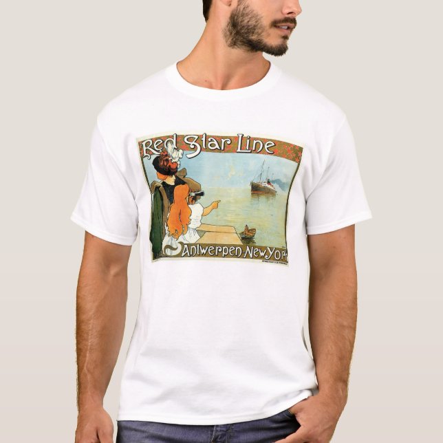 Camiseta Línea roja mujer de la estrella con el anuncio del (Anverso)