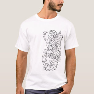 Camiseta Línea serie 2 de los pescados de Koi del arte T