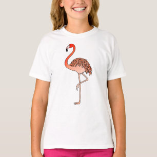 Camiseta Lineart de pájaros Flamingo rosa-57667