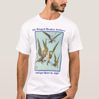 Camiseta Líneas aéreas coas alas mosca del mono