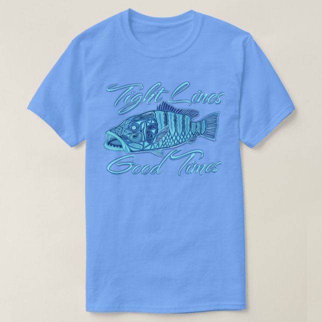 Camiseta Líneas ajustadas Buenas horas pesca de pargo por l (Diseño del anverso)