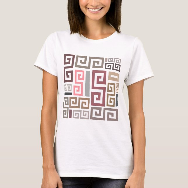 Camiseta líneas coloreadas artísticas abstractas modernas (Anverso)