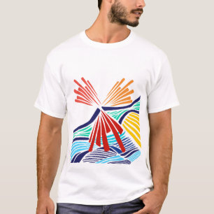 Camiseta Líneas Coloridas Abstractas Geom Moder