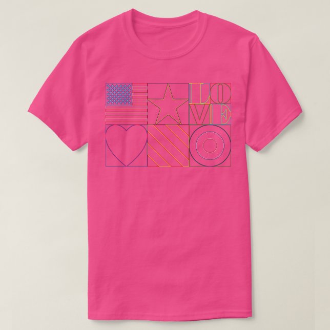 Camiseta Líneas de arte de EE.UU. (Diseño del anverso)
