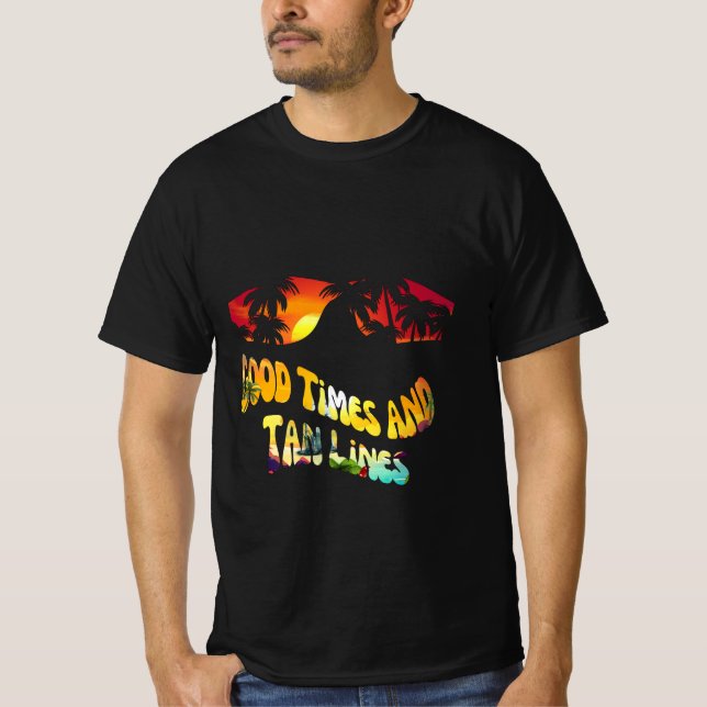 Camiseta Líneas de bronceado veraniegas vintage (Anverso)