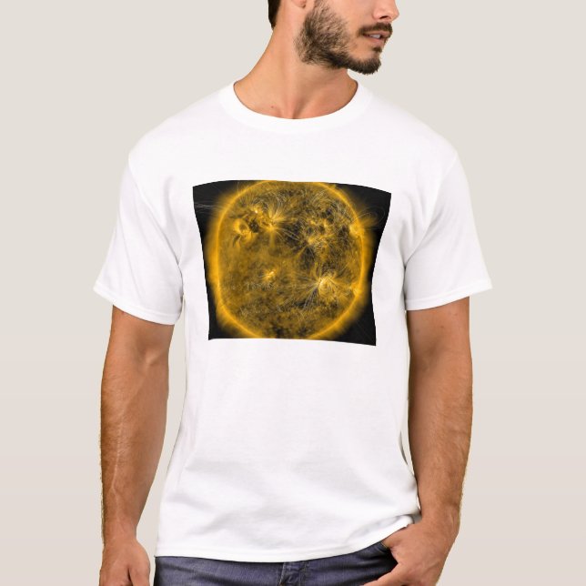 Camiseta Líneas de campo magnético en el Sol (Anverso)