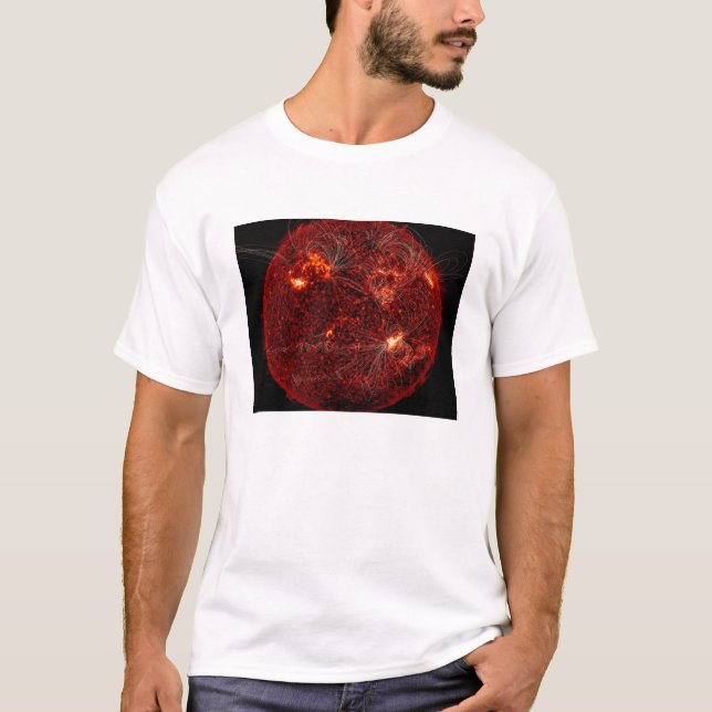 Camiseta Líneas de campo magnético en el Sol 3 (Anverso)