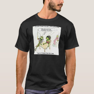 Camiseta Líneas de Captación de Críquet Divertidas