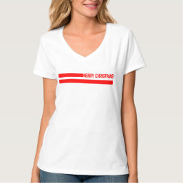 Camiseta líneas de feliz navidad