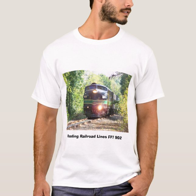 Camiseta Líneas de ferrocarril de la lectura locomotora (Anverso)