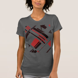 Camiseta Líneas de formas diagonales rojas negras MCM Aspec
