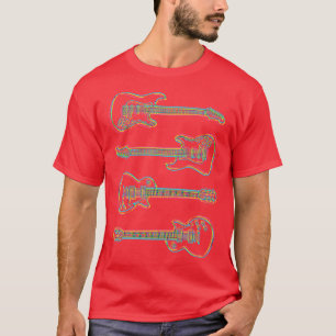 Camiseta líneas de guitarra CMYK suave