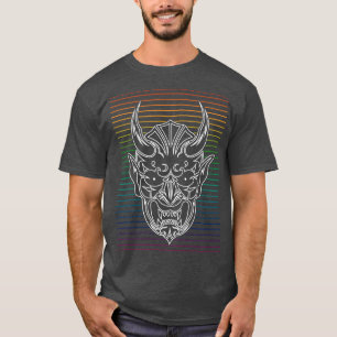 Camiseta Líneas de Máscara Japonesa Shinigami
