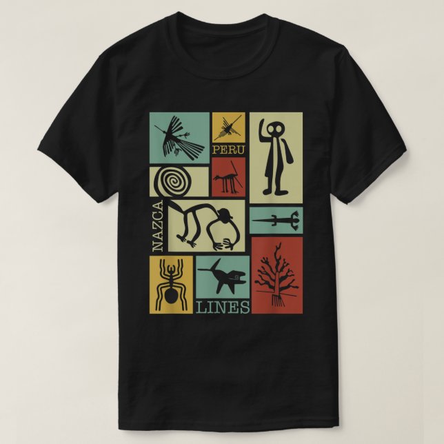 Camiseta Líneas de Nazca - Espiga de astronauta de mono geo (Diseño del anverso)
