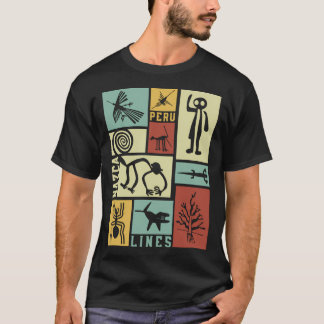 Camiseta Líneas de Nazca - Geoglifos peruanos - Arte de caj
