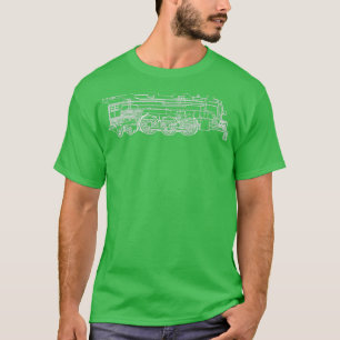 Camiseta Líneas de tren ferroviario de locomotoras de vapor