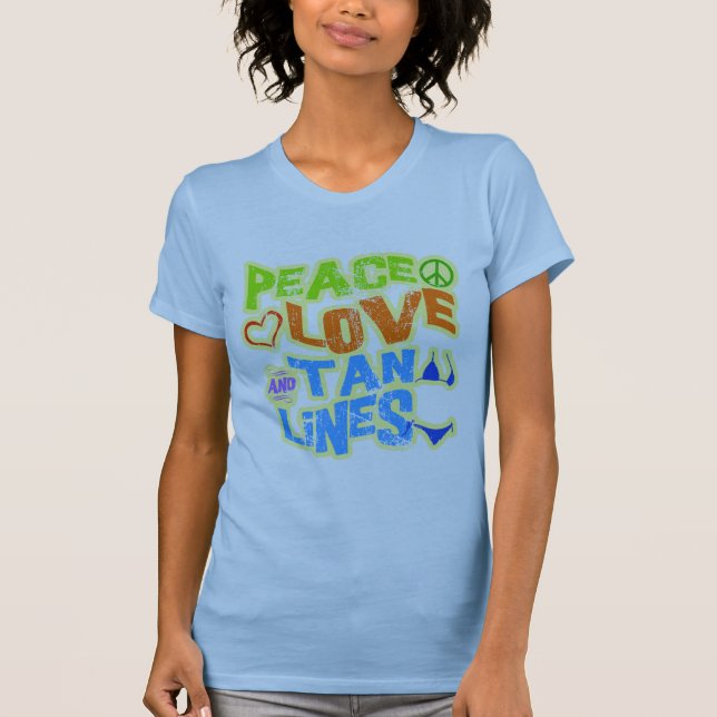 Camiseta Líneas del moreno del amor de la paz (Anverso)