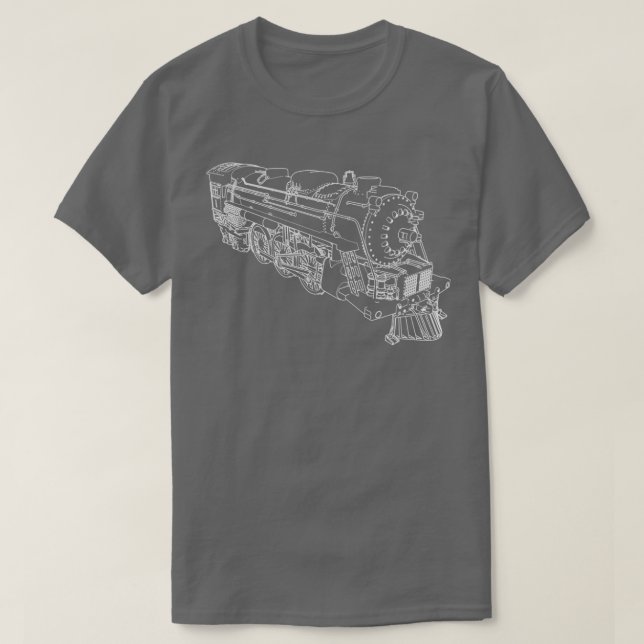Camiseta Líneas ferroviarias de locomotoras de vapor (Diseño del anverso)