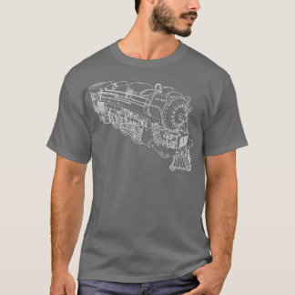 Camiseta Líneas ferroviarias de locomotoras de vapor