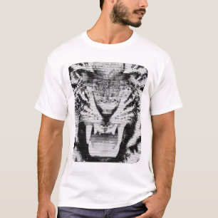 Camiseta Lineas horizontales del tigre negro enojado