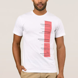 Camiseta Líneas horizontales, rayas negras sobre rojo