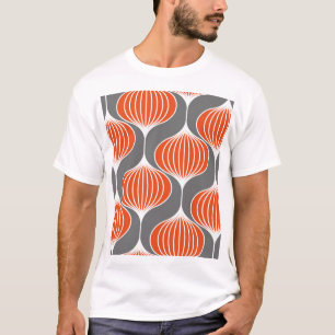 Camiseta Líneas onduladas: patrón geométrico vintage.