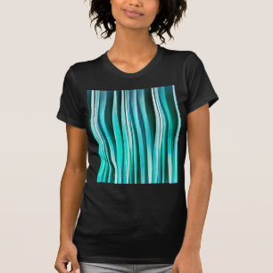 Camiseta Líneas rayadas modelo de la turquesa y del océano