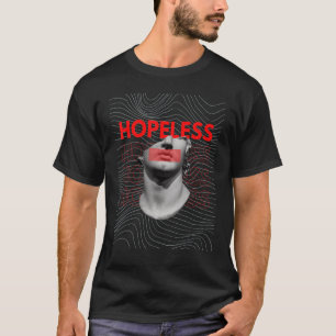 Camiseta líneas rojas de escultura sin esperanza para motiv