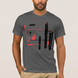 Camiseta Líneas rojas negras Formas Resumen geométrico MCM