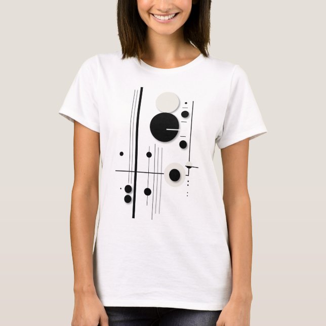 Camiseta Líneas sinfónicas del círculo geométrico minimalis (Anverso)