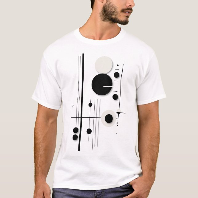 Camiseta Líneas sinfónicas del círculo geométrico minimalis (Anverso)
