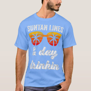 Camiseta Líneas Suntan Y Vacaciones De Playa Para Bebidas D