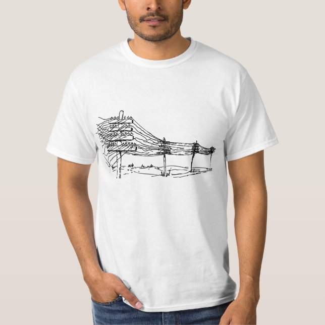 Camiseta Líneas telefónicas apenadas (Anverso)