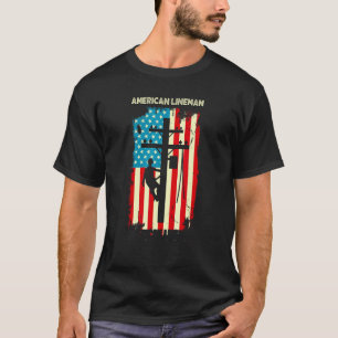 Camiseta Lineman bandera americana regalo de cable eléctric